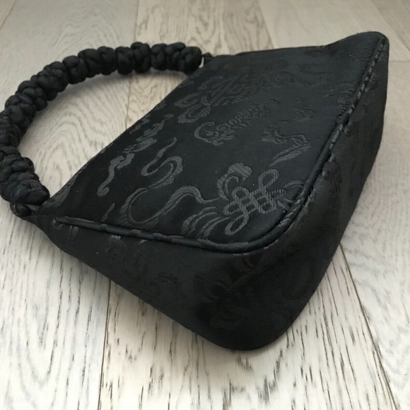 Shanghai Tang Small Silk Knots Braided Handle Handbag Purse - Picture 4 of 8